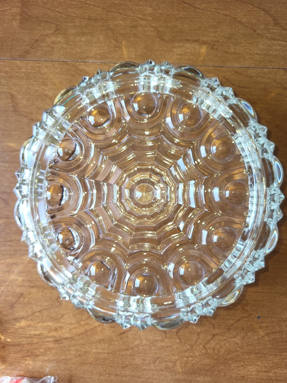 Anchor Hocking Clear Glass Covered Vanity Dish - Pressed Pattern